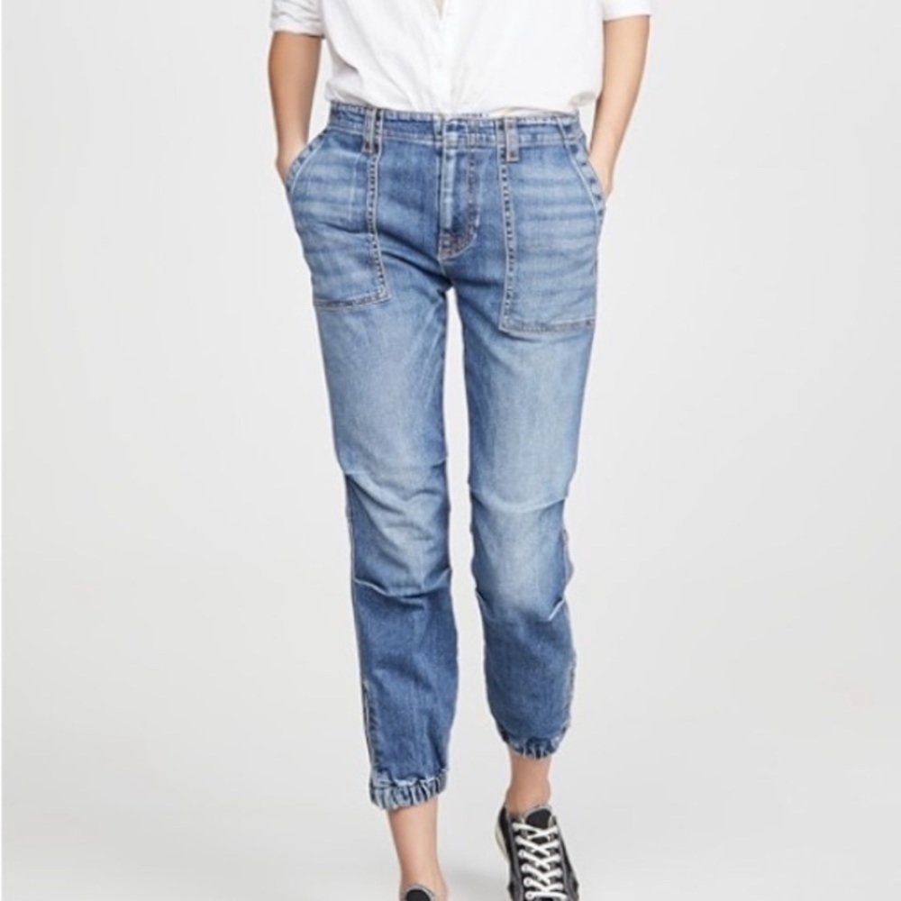 Nili Lotan Cropped French Military Jogger Jeans